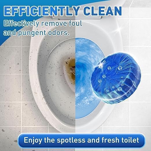 Maxismart Pack of 30 Tablets automatic flush toilet Bowl    cleaner tablets, bathroom toilet tank cleaner, powerful cleaning ball toilet blue deep clean bubbles, mild lemon scent (30 tablets) - Image 5 thumbnail