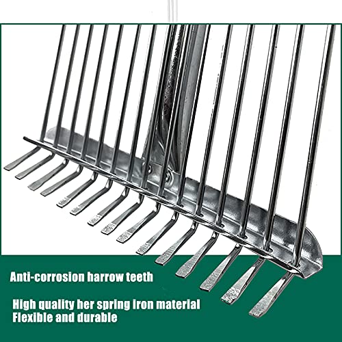 WJFLUCK Grass Rake for Lawn, Garden Leaf Rake, Adjustable Lawn Grass Rake, for Grass Cleaning Fallen Leaves Weeds, Adjustable Gardening Tools (165cm) - Image 4