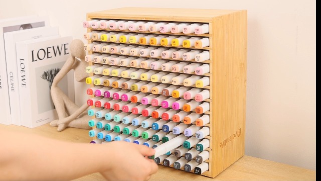 Walowalo Sostener 800 Bolígrafos Organizador Escritorio De Bambú Giratorio Portalápices Para Guardar Lápices De Colores, Marcadores, Oficina Giratoria De 360 Grados, Pequeño Artista, Tocador Blanco