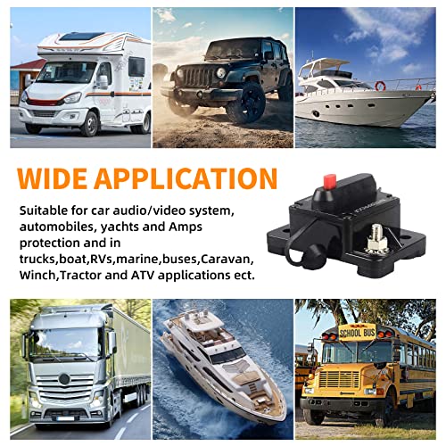 Tiooka 200 Amp Circuit Breaker Breaker 3 Pack With Manual Reset For Boat Trolling Motor Marine Atv Trailer Vehicles Stereo Audio Electronic Battery Solar System Waterproof Circuit Breaker #TOP5