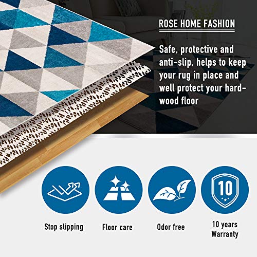 Rose Home Fashion Non Slip Rug Pads, Rug Pad Round 8', Rug Pads For Hardwood Floors, Anti Slip Rug Pad #TOP1