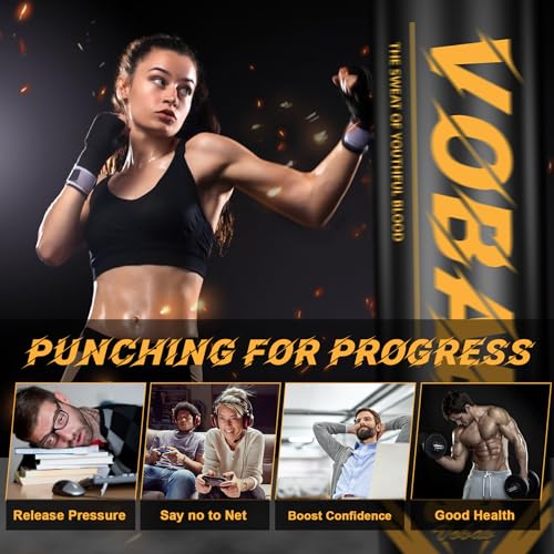 Vobab Standing Punching Bag, 70\" Heavy Punching Bag with Stand, Boxing Bag for Men Teens Women MMA Thai Fitness Karate Muay Beginners - Thumbnail 4