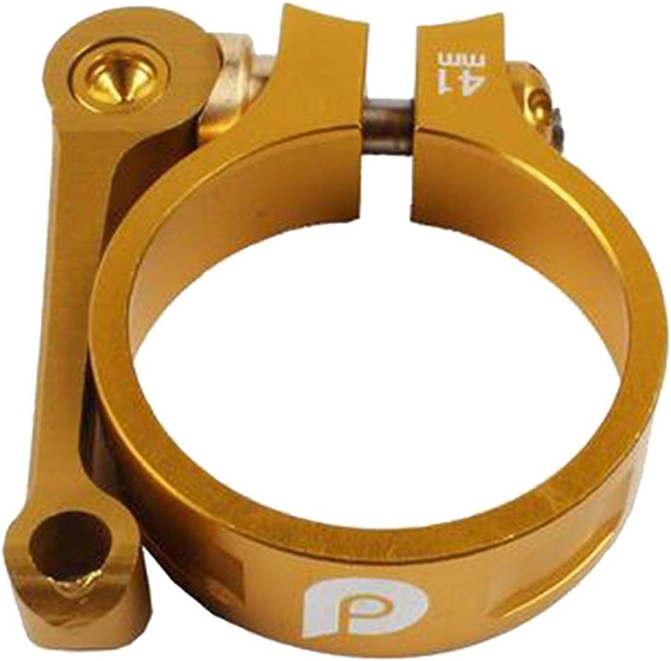Aluminum Alloy 41mm Bike Seatpost Clamp for 33.9mm Seatpost - Weight Quick Release Collar for Mountain, Road, Folding Bikes - Gold, 41mm