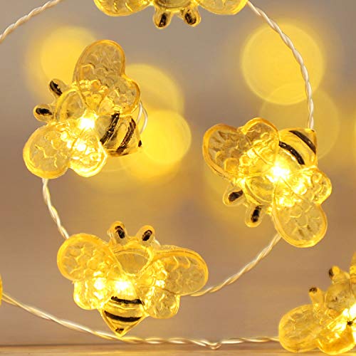Impress Life Honey Bee Fairy String Lights, 10 Foot 40 Led, Usb & Battery Operated 8 Modes With Remote Control For Wedding, Party, Festival, Indoor, Outdoor Decoration #TOP4