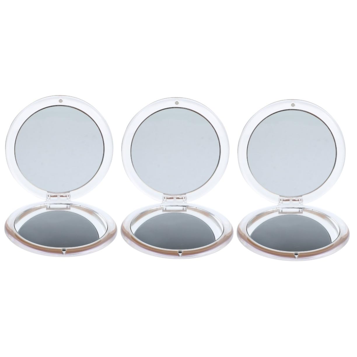 SHERCHPRY 3 Stück Faltbarer Kosmetikspiegel Tragbarer Doppelter Handspiegel Mini Runder Vergrößerungsspiegel für Unterwegs für Make Up und Pflege im Taschenformat