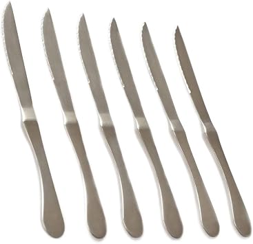 6-Piece Matte Original Stainless Steel Serrated Dinner Knives
