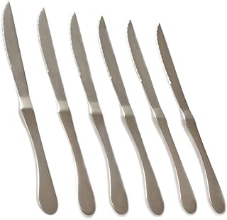6-Piece Matte Original Stainless Steel Serrated Dinner Knives