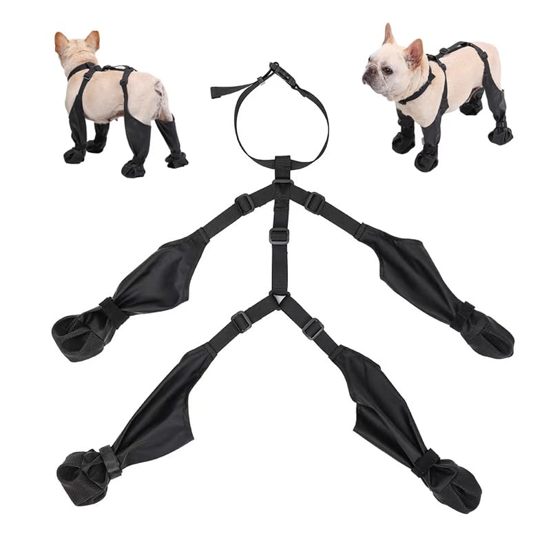 Dog Paw Boot Leggings, Waterproof Anti-Slip Dog Shoes, Paw Protectors, Suspender Boots for Dogs, Perfect for Outdoor Walking, Hiking, Anti-Fall Dog Shoes with Adjustable Auxiliary Strap (Large)