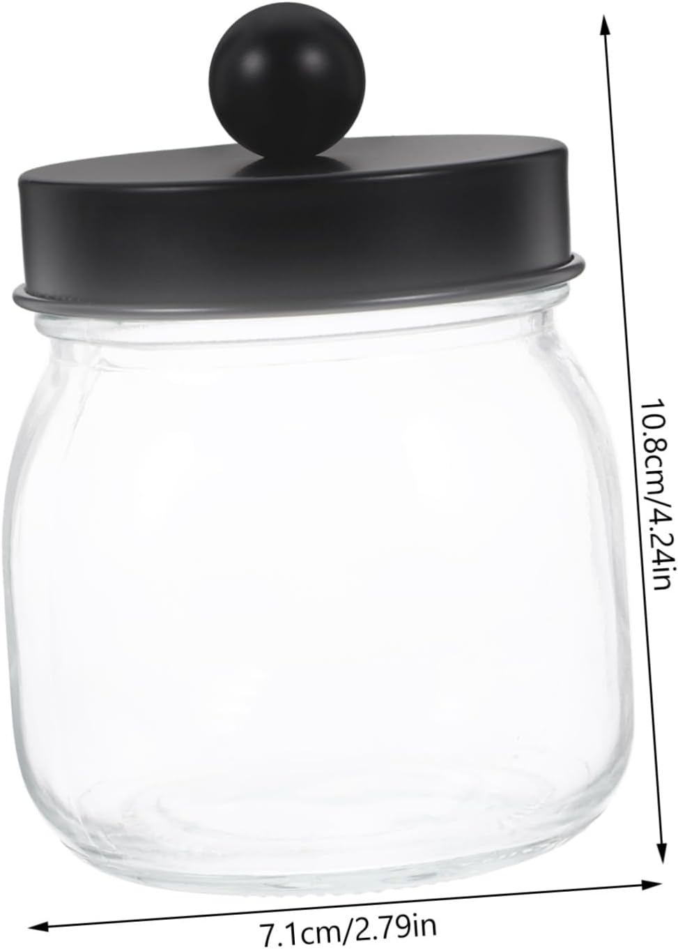 2pcs Bathroom Countertop Organizers Glass Jars Cotton Pad Dispenser Mason Jar Lids