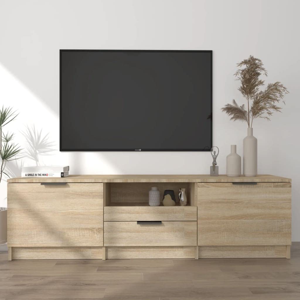 vidaXL Mobile porta TV, Rovere Sonoma, 140x35x40 cm, Legno ingegnerizzato, Supporto per TV fino a 60", Mobile con ripiani, Arredo soggiorno moderno, Sideboard