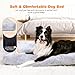 Nobleza Hundebett für Große Hunde M 80x50x10 cm, Weiches Flauschiges Hundekissen mit Langer Plüsch, Waschbare Hundematte mit Rutschfester Basis, Grau