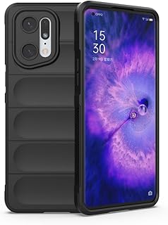جراب موبايل جلوبال ماجيك شيلد متوافق مع موبايل أوبو X5 شبكة الجيل الرابع 5G، مصنوع من مادة بولي يوريثين مقاوم للحرارة + جراب سيليكون مضاد للصدمات (أسود)