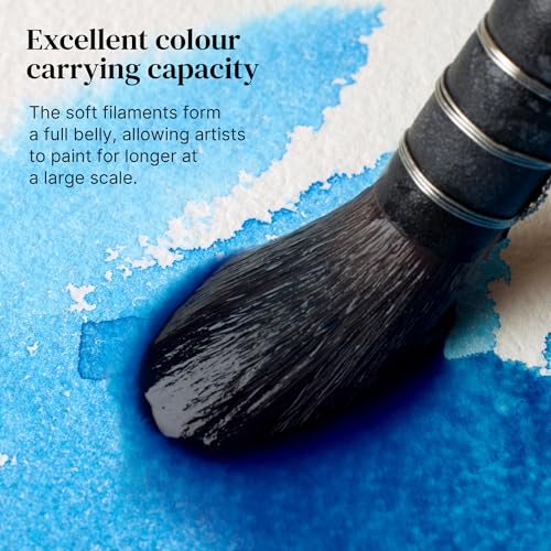 Winsor & Newton 5011501 Professional Aquarellpinsel, Malpinsel für Aquarellfarben mit synthetischen Fasern, ergonomischer Griff, langlebig & formstabil, kurzer Stiel - Eichhörnchen Nr.1