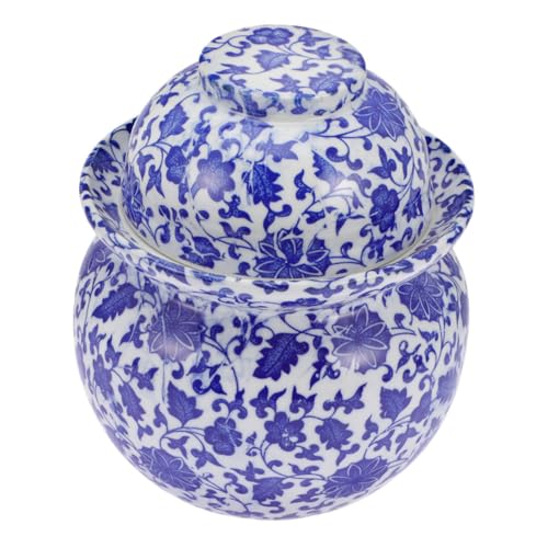EXCEART 陶磁器製密封泡菜?子 小型デザイン 持ち運び便利 家用漬物保存容器 伝統的なキムチ 梅干し ぬか漬け対応 ホーロー代替可能な 素材