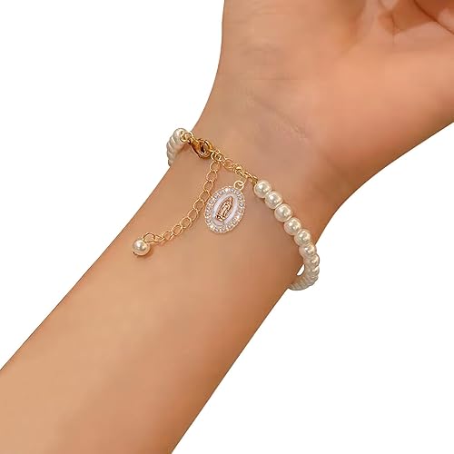 Miniatura 5 de 36 dijes católicos de aleación de diamantes de imitación de Virgen de Guadalupe para bricolaje, rosario, cuentas, collares, pulseras, aretes,