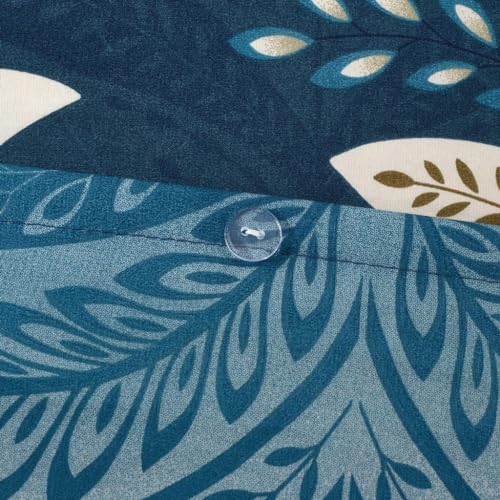 4-Piece Jasmine Teal Duvet Cover Set Double 200 x 200 cm - Image 3