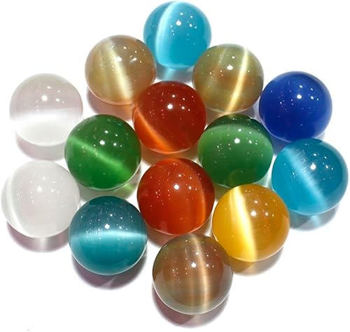 Miniatura 4 de Bolas de vidrio de 0.787 in, mármoles de vidrio coloridos, mármoles de ojo de gato, bolas redondas de cristal, juguetes creativos de bolas de