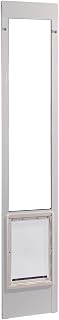 Ideal Pet Products Aluminum Pet Patio Door Insert - Adjustable 77-5/8" to 80-3/8" Height, 15x20" Flap for Dogs up to 120 lbs, Easy Install White