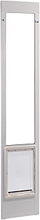 Ideal Pet Products Aluminum Pet Patio Door, Adjustable Height 77-5/8" to 80-3/8", 15" x 20" Flap Size, White