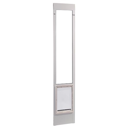 Ideal Pet Products Aluminum Pet Patio Door, 15" x 20" Flap Size | Adjustable Height 77-5/8" to 80-3/8", White
