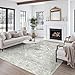 Soalmost Washable Area Rug 8x10, Gray Soft Rug for Living Room Vintage 8x10 Area Rugs for Bedroom Dining Room Floral Non-Slip Thin Grey Rug