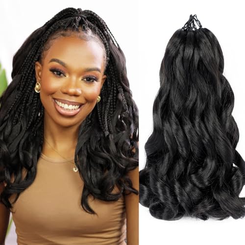 French Curly Braiding Hair 7 Packs 12 Inch Natural Black