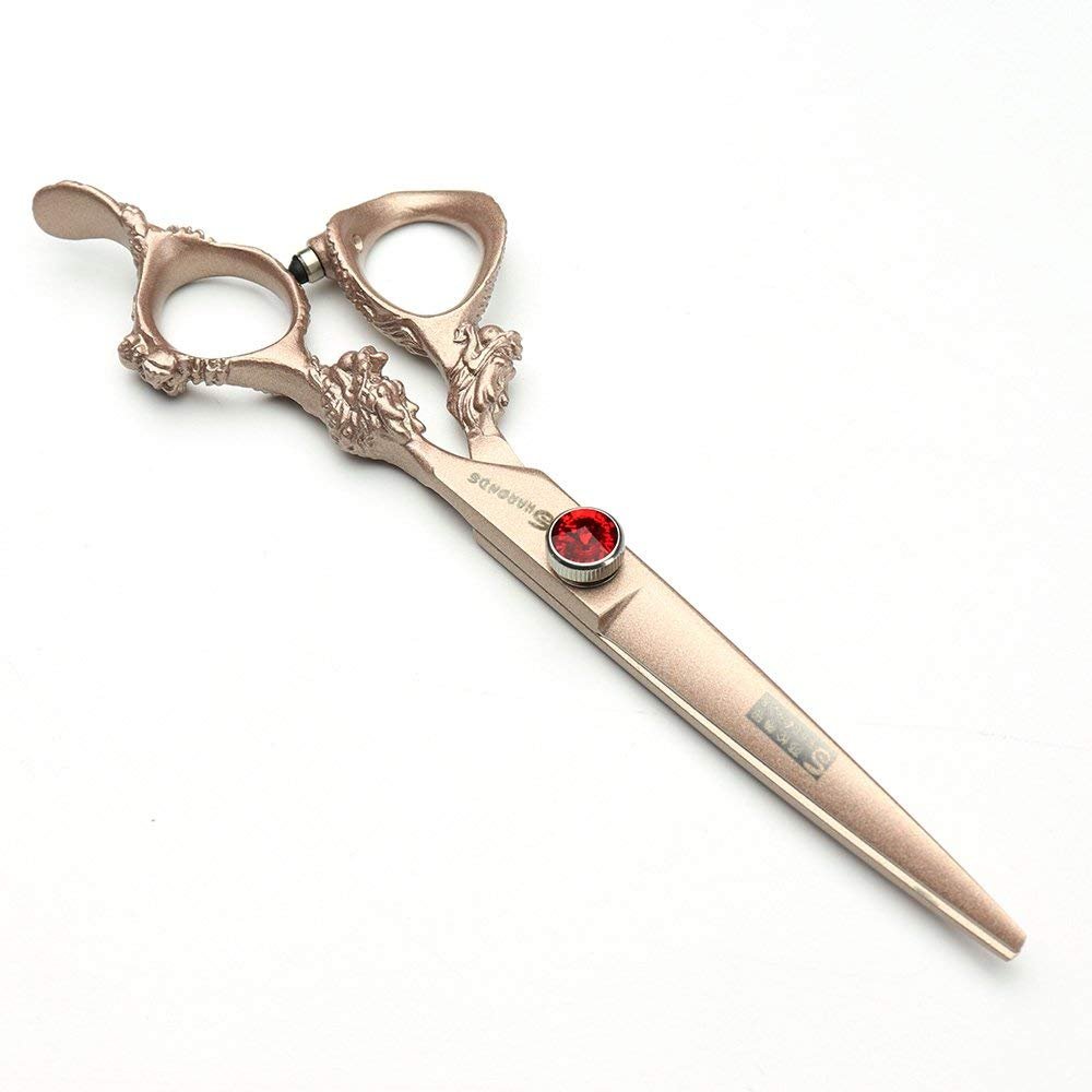 Peluquería Tijeras de peluquería profesional Tijeras de peluquero Japón 440c Afeitadora de acero inoxidable/Rosa(6 Pollici, 2 Pezzi-B)