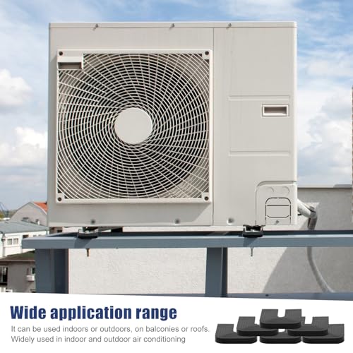 12 Stück Schwingungsdämpfer Klimaanlage aus Gummi, U-Förmig Vibrationsdämpfer Klimaanlage Gummipuffer Klimaanlagen Schwingungsdämpfer Antivibrationsfüße Stoßdämpfer für Klimaanlage Wärmepumpe, Schwarz