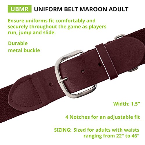 Champion Sports Adult Baseball/Softball Uniform Belt Maroon #TOP1