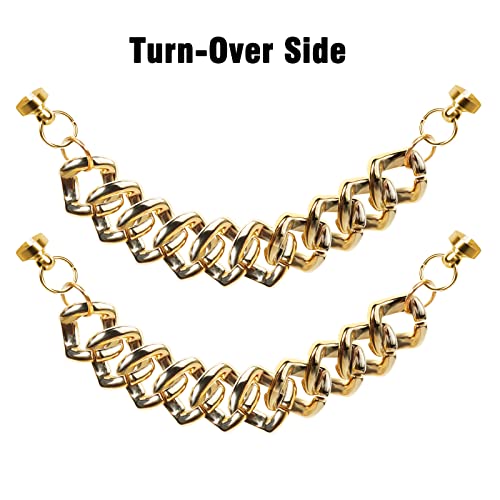 Qulicity Shoe Charms Bling Chain Gold Color 2 Packs For Women Men Clog Pins For Sandals Decoration Party Gift #TOP2