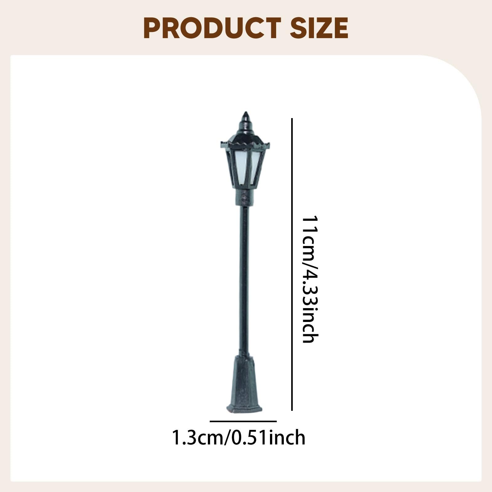 Modèles miniatures de lampadaires à l'échelle HO/OO (1:75) pour réseaux ferroviaires miniatures, projets de bricolage, accessoires de photographie, 30 Pièces