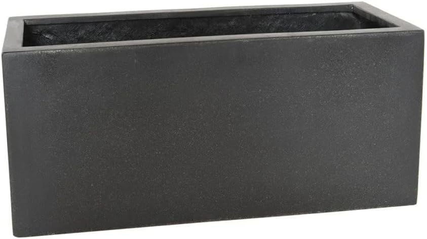 Woodlodge40cm Black Polylite Trough Planter