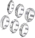 ♥MATERIAL DE ALTA CALIDAD♥ Los anillos Fidget están hechos de acero inoxidable 316L de alta calidad, sólidos y duraderos, inofensivos para su cuerpo. Alto pulido liso con superficie interior de anillos, resistente a los arañazos, más tiempo de uso.