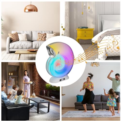 Haut-parleur sans fil portable en forme de coquillage avec veilleuse LED réglable - 4