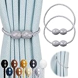 Hangtty 2 Pack Strong Magnetic Curtain Tiebacks Rope Decorative Curtain Tie Backs Magnetic Curtain H