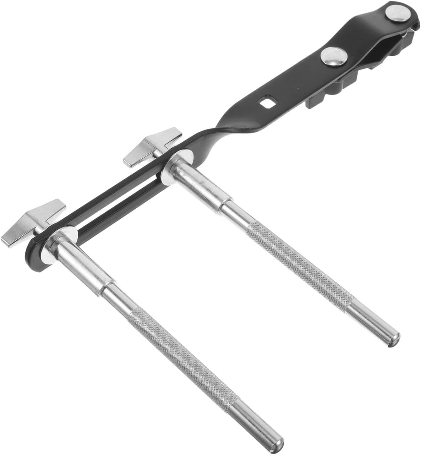 Generic Extended Dual Rod Cowbell Clamp with Mounting Bracket Metal Percussion Cowbell Holder for Drum Set Hardware Jazz Drum Compatible with Cymbal Stand Accessories