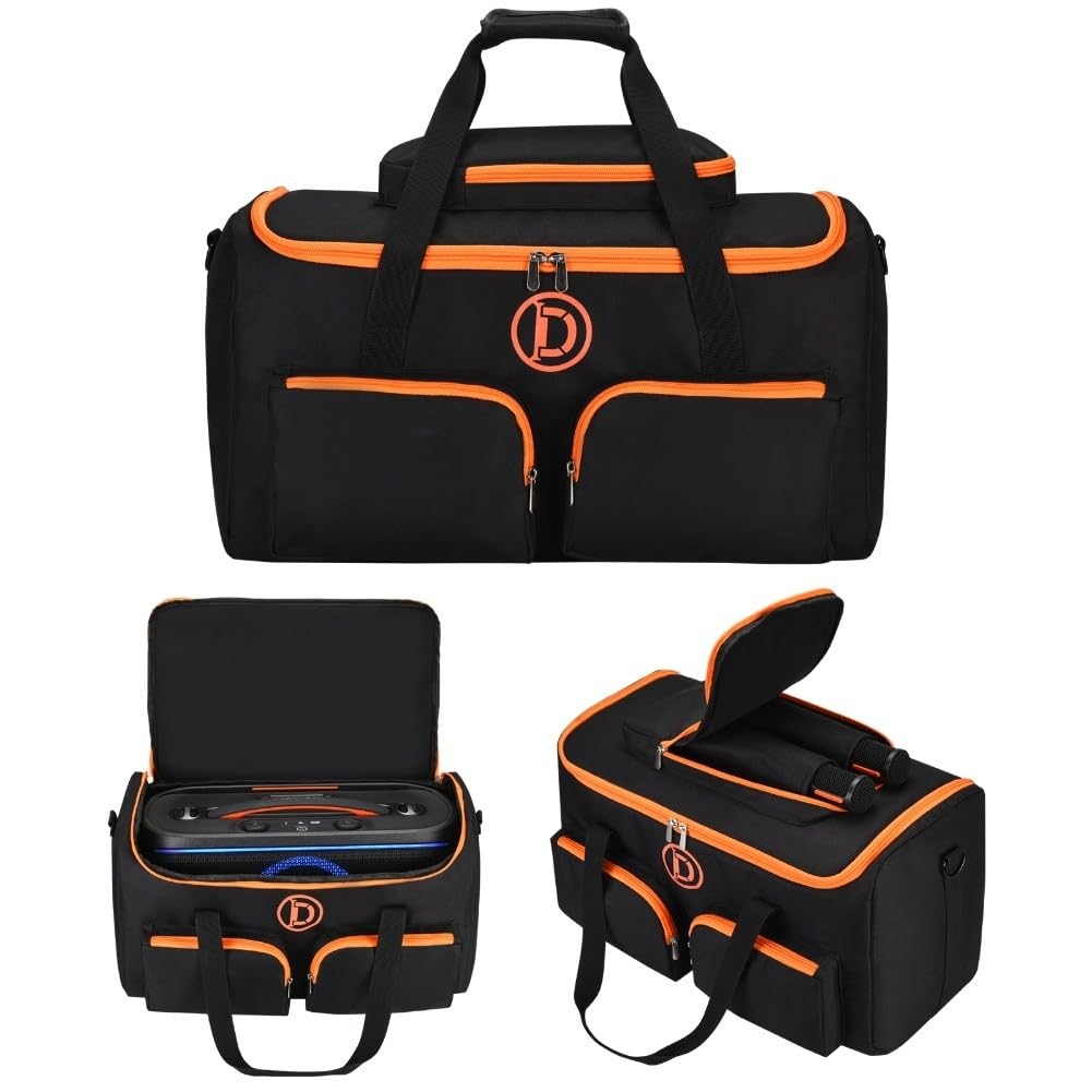 Custodia rigida per JBL per partybox 2, borsa protettiva da viaggio con spazio per altoparlanti e accessori, scatola di trasporto in poliestere PE, nera
