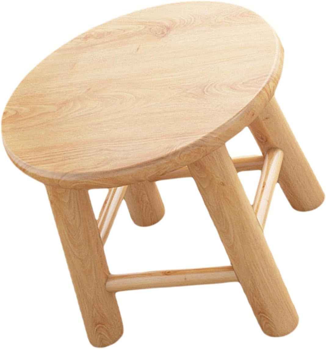 Retro Style Wooden Step Stool Boys and Girls Kitchen Helper Low Stool for Washing Feet for Bathroom