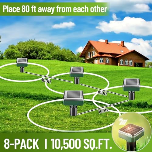 Outtkitywi RIV001 4 Packs Solar Mole Repellent Sonic Gopher Repellent Vole Chaser Mole Deterrent Sonic Spikes Rodent Repellent Ultrasonic Pest Control Outdoor Keep Moles Out Of Yard Lawn thumb #4