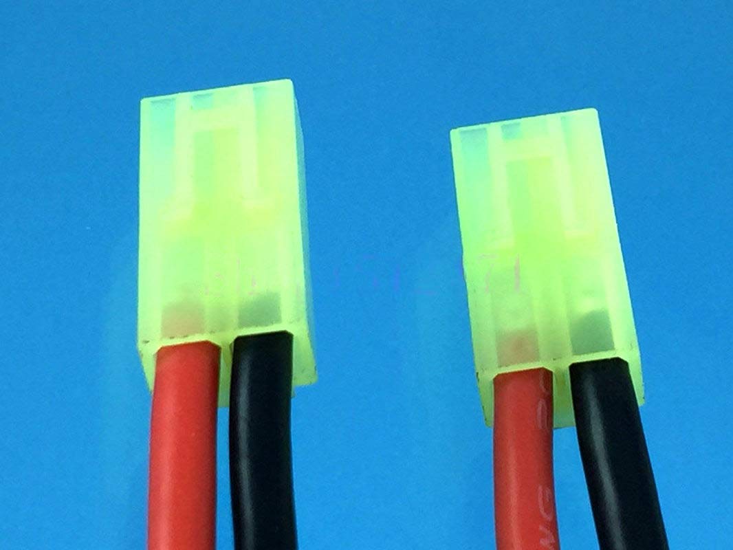 2pcs Mini Tamiya Parallel Battery Extension Cable 14AWG Wire for Airsoft RC NiMH