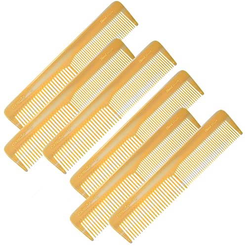 Giorgio GIVY16 Fine and Wide Tooth Handmade Hair Comb - Detangler and Styling for Men and Women - Saw Cut Barber Comb