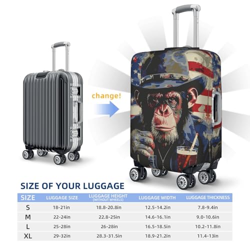 Cool Chimp with Drink Travel Luggage Covers - Elasticity Suitcase Covers Protector for Luggage 18-32 Inch2