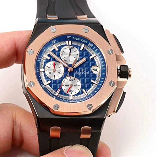 Preisvergleich Produktbild Klassische Armbanduhr Quarz Chronograph Herrenuhr Stoppuhr Lebron James Sapphire Crystal Uhren Roségold Schwarz Blau Gummi 17