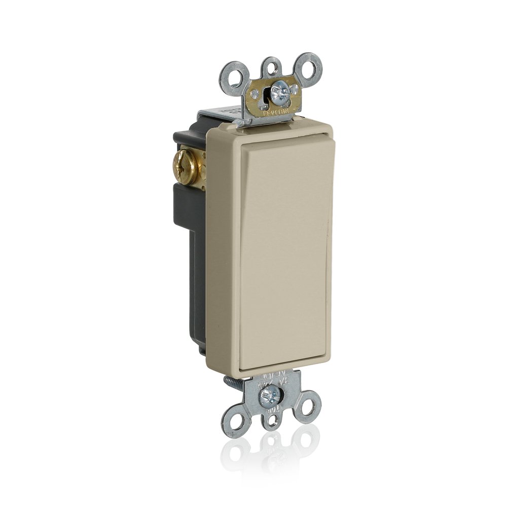 Leviton 56080-2I Momentary Contact SPST Decora Plus Rocker Switch, Ivory