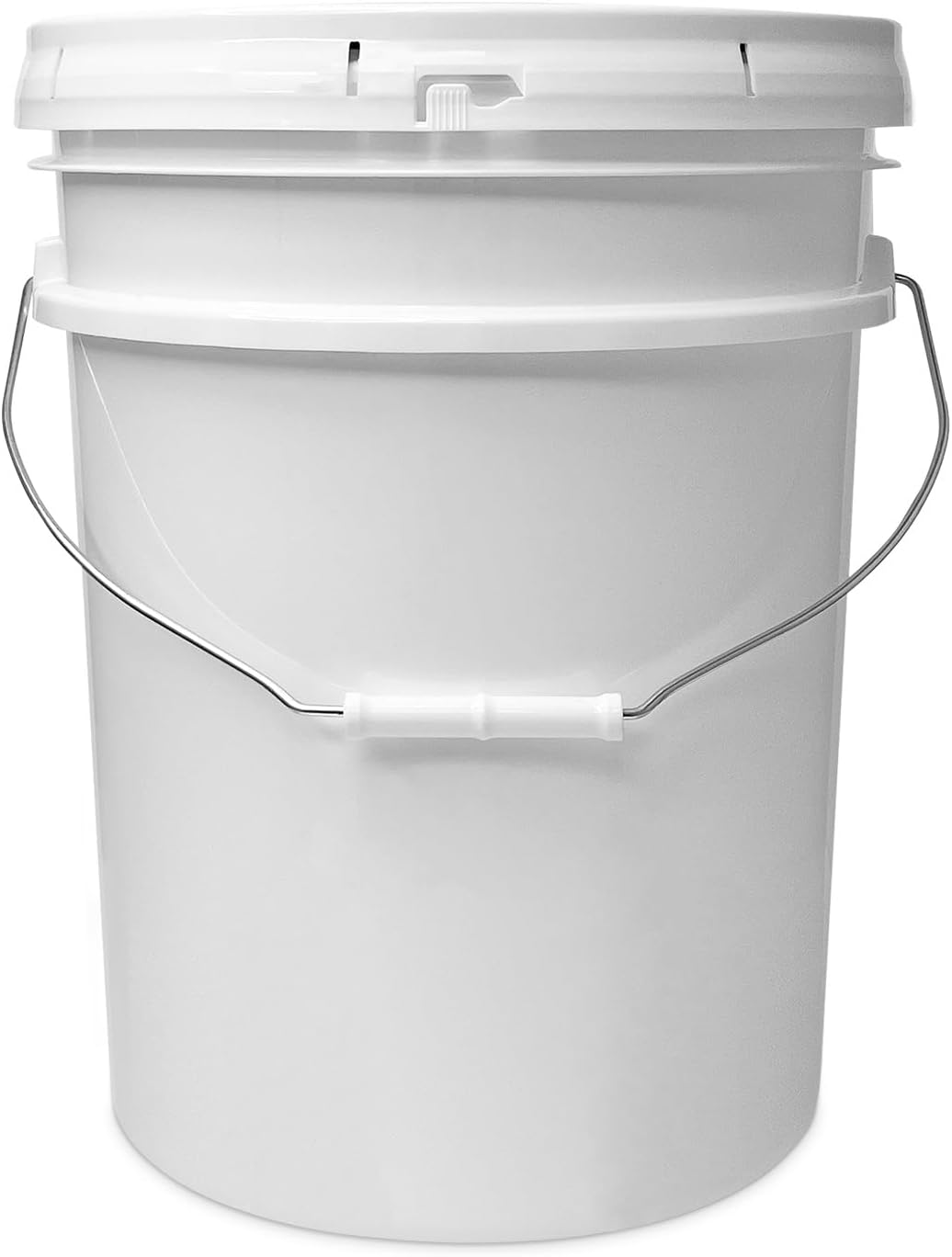 ePackageSupply 5 Gallon Bucket - Food Grade Bucket with Airtight Gasketed Tear Strip Lid, BPA-Free, Heavy-Duty 90 Mil HDPE Plastic Pail, Bulk Storage, Durable Container, Made in USA - White, 1 Pack