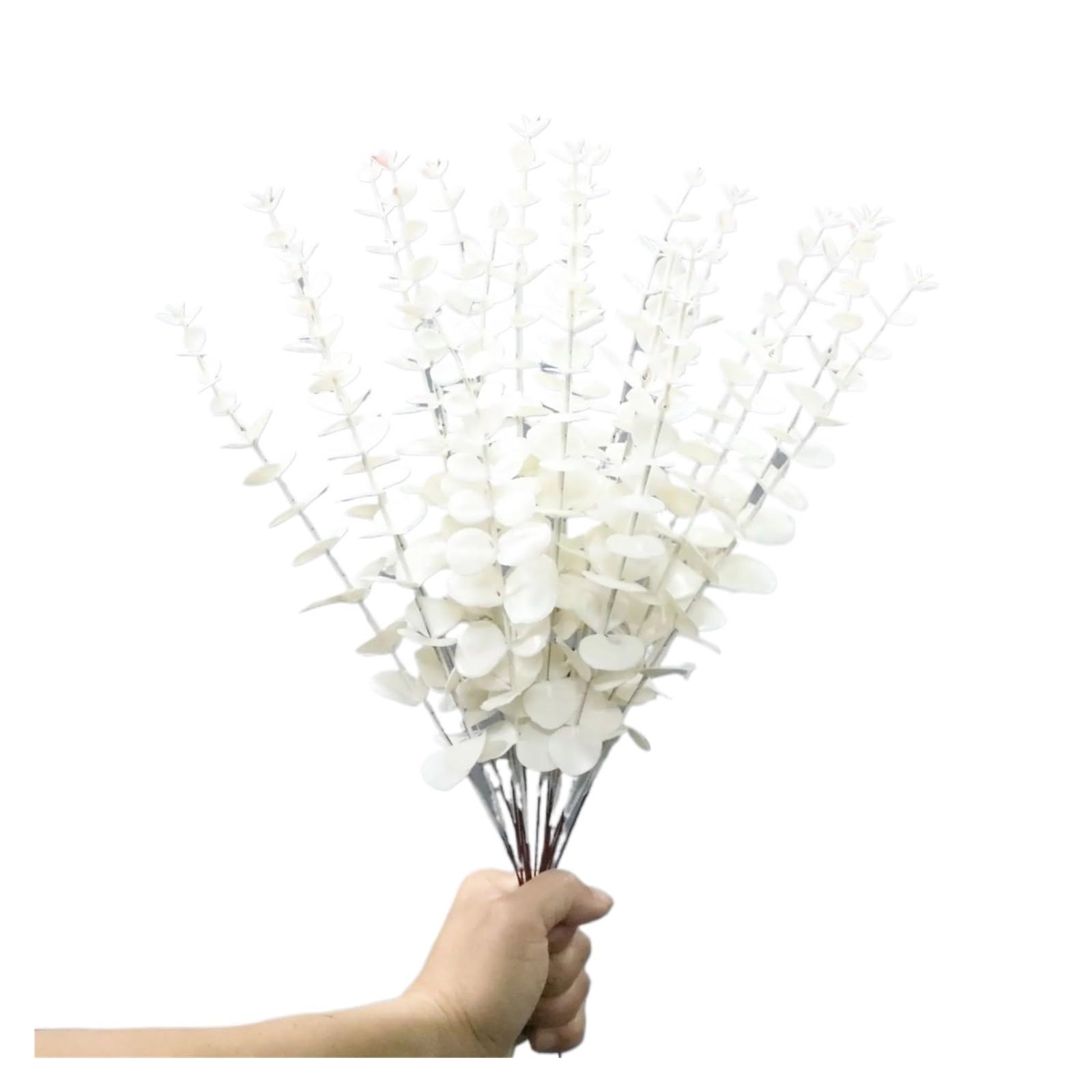YGLEEULI Artificial Foliage Stems 38cm Eucalyptus Artificial Tree Branches 10/20pcs Leaves Decoration(1 white,20pcs)