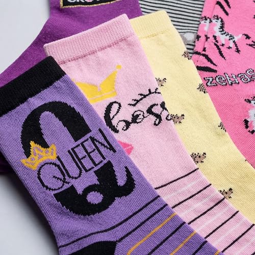 Image of Tipi Toe Women's Fun Patterned Dress Socks, 12-Pack Lightweight Colorful Crew Socks, Casual Novelty Assorted Designs