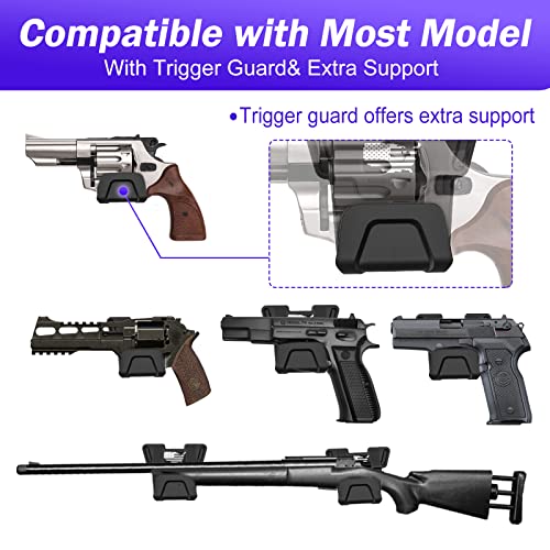 Cosmoing Upgrade Gun Magnet Mount With Safety Trigger Guard Protection For Most Guns, Magnetic Gun Holder Easy Conceal For Car, Safe, Vehicle, Desks, Walls, Handgun Rifle Shotgun, Revolver - 1 Pack #TOP5