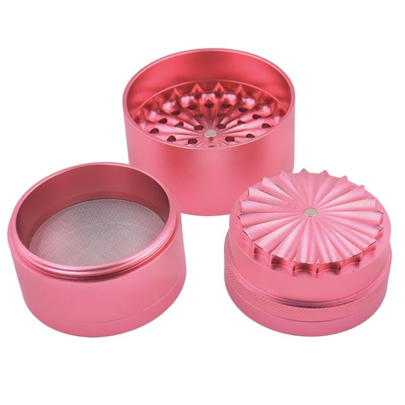 Image of Stash-Pro Crushers Metal Solid Herb Grinder | Herb Crusher Machine Roller Joint Crashers (Pink Large 63MM)