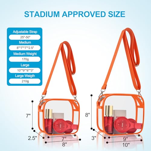 Slumou Clear Bag for Stadium Events, Transparent Messenger Bag Stadium Approved Crossbody Bag for Women & Men — view 3